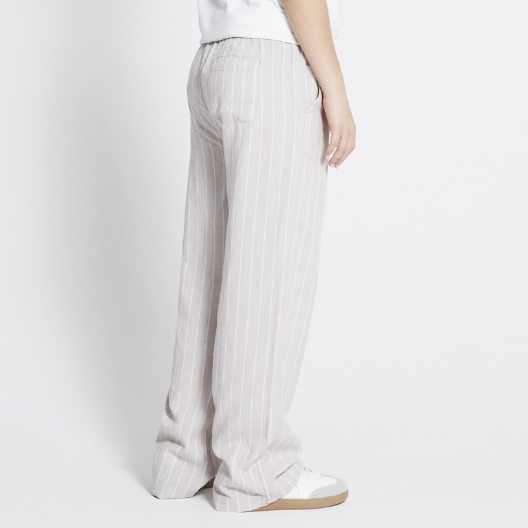 Linen blend pants "Roxy striped star" Beige